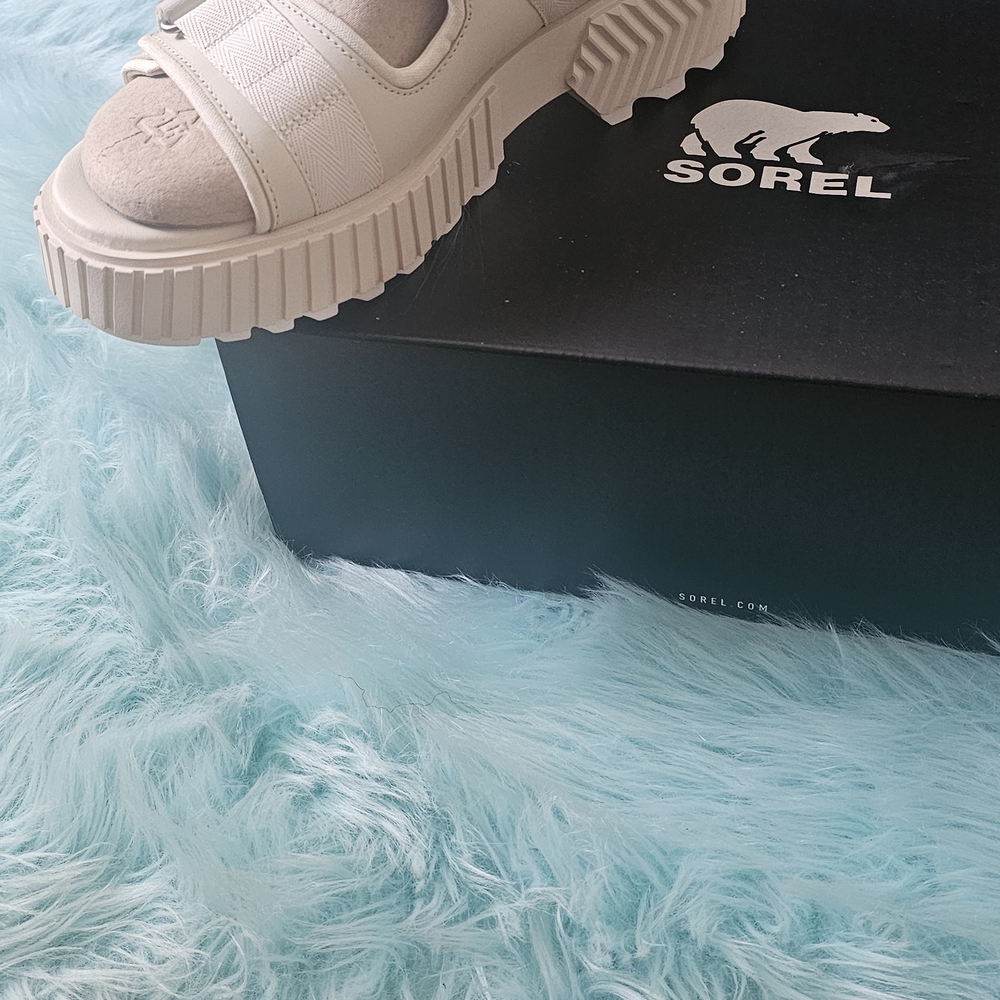 Sorel White Platform Sandals